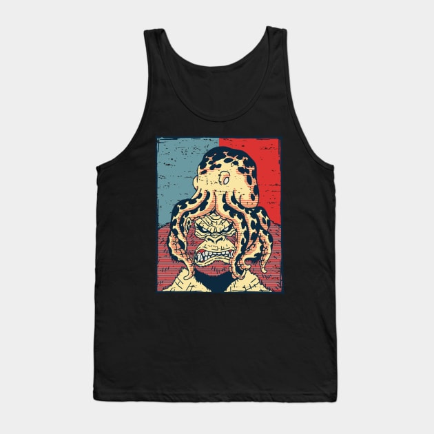 Angry Gorilla Octopus Vintage Retro Distressed Colors Tank Top by ebayson74@gmail.com